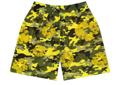 Denim Tears streetwear Denim Tears Camo Cotton Wreath Mesh Shorts Yellow