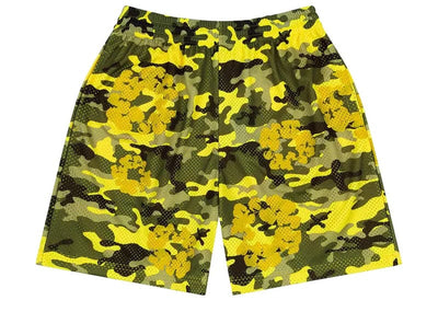 Denim Tears streetwear Denim Tears Camo Cotton Wreath Mesh Shorts Yellow