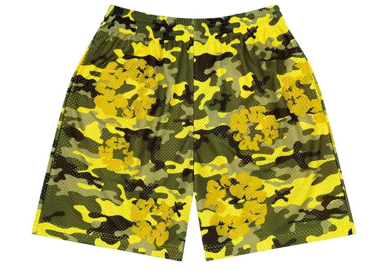 Denim Tears streetwear Denim Tears Camo Cotton Wreath Mesh Shorts Yellow
