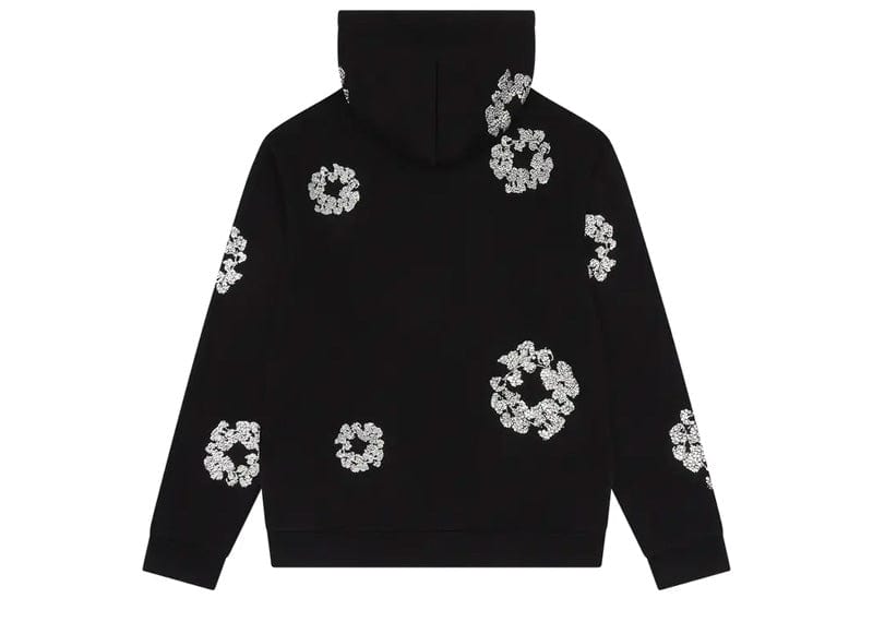 Denim Tears streetwear Denim Tears Cashmere Swarovski Cotton Wreath Zip Hoodie Black