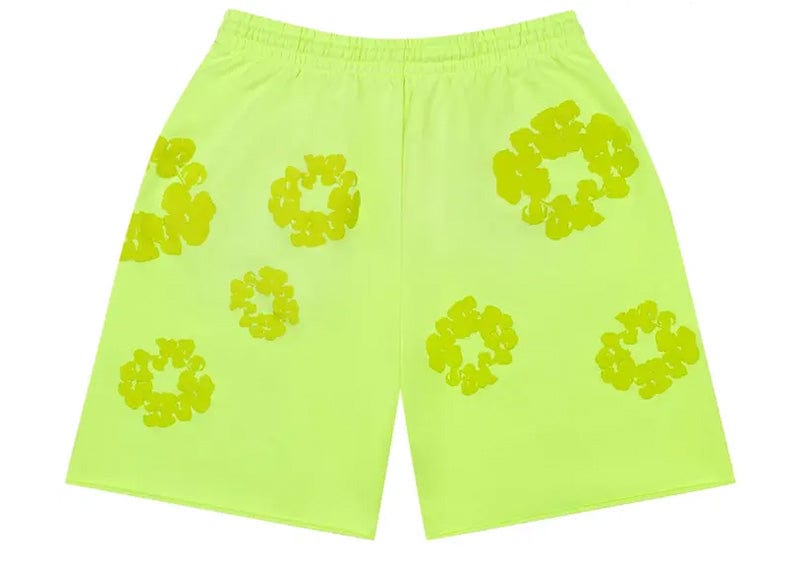 Denim Tears streetwear Denim Tears Mono Cotton Wreath Sweat Shorts Neon Green