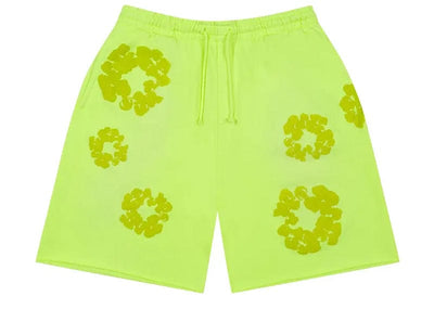 Denim Tears streetwear Denim Tears Mono Cotton Wreath Sweat Shorts Neon Green