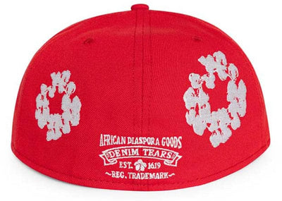 Denim Tears streetwear Denim Tears New Era Cotton Wreath 59/50 Cap Red
