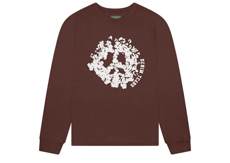 Denim Tears Streetwear Denim Tears Peace Wreath Long Sleeve Tee Brown