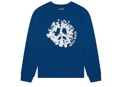 Denim Tears Streetwear Denim Tears Peace Wreath Long Sleeve Tee Navy