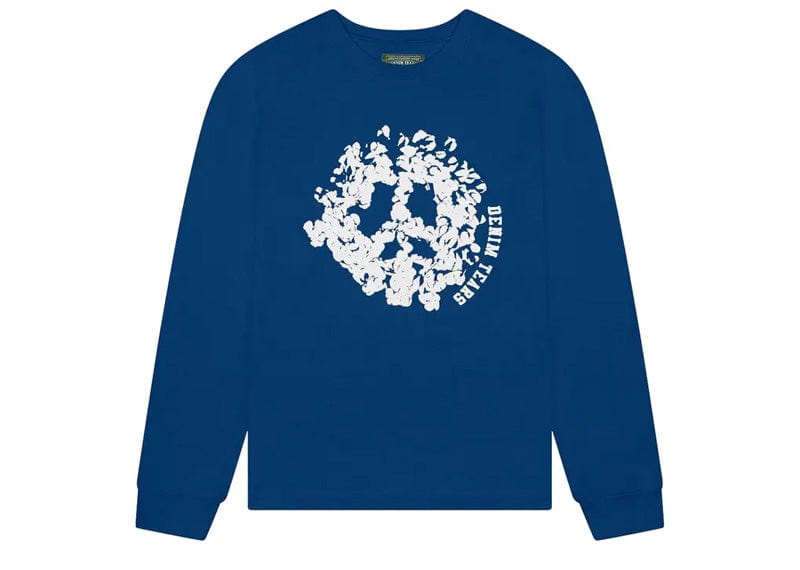 Denim Tears Streetwear Denim Tears Peace Wreath Long Sleeve Tee Navy