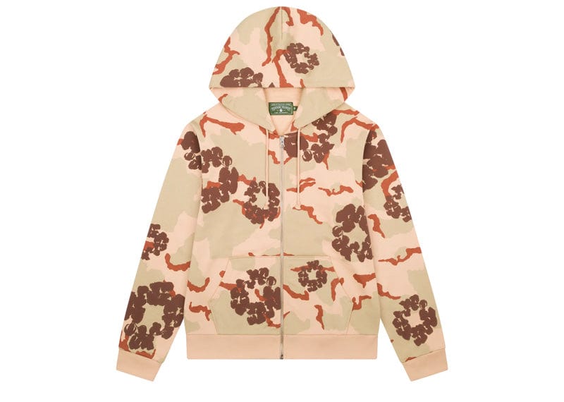 Denim Tears streetwear Denim Tears The Cotton Wreath Zip Sweatshirt Tan Camo