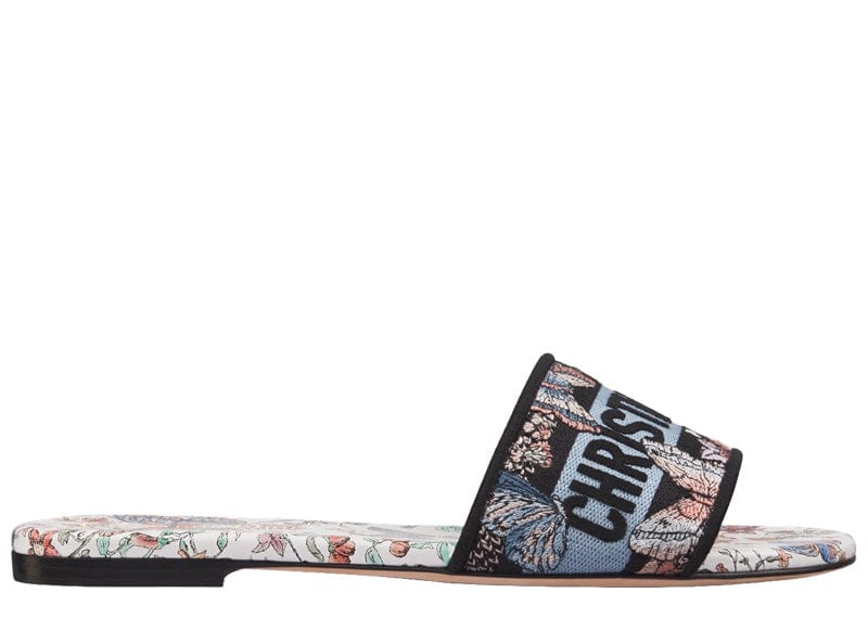 DIOR Sneakers Dior Dway Slide Embroidered Cotton and White Multicolor Toile de Jouy Papillon Motif