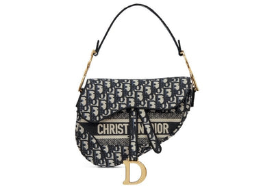 Dior handbags Dior Saddle Bag Dior Oblique Embroidery Blue