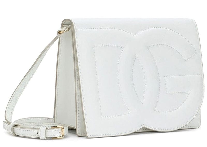 Dolce & Gabbana handbags Dolce & Gabbana Calfskin DG Logo Crossbody Bag White