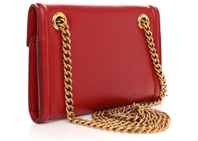 Dolce & Gabbana Accessories Dolce & Gabbana Leather Devotion Logo Plaque Shoulder Bag Red (No Box)