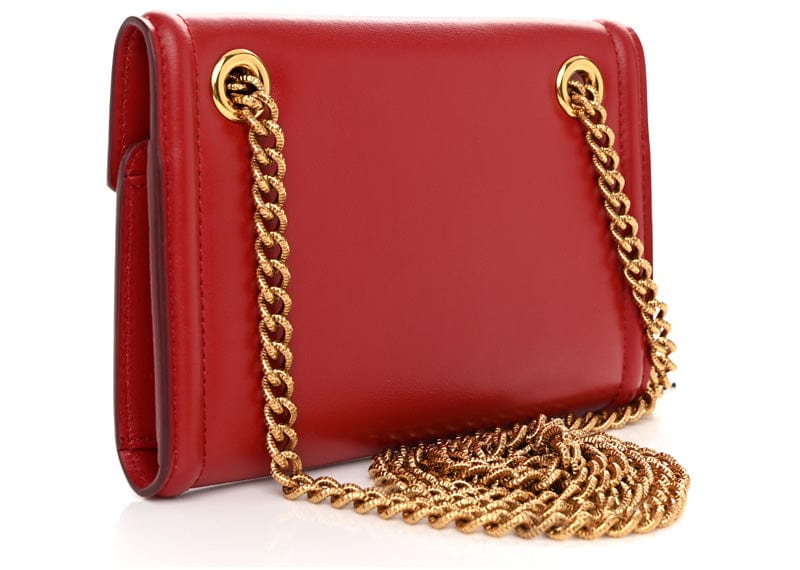 Dolce & Gabbana Accessories Dolce & Gabbana Leather Devotion Logo Plaque Shoulder Bag Red (No Box)
