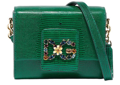 Dolce & Gabbana Accessories Dolce & Gabbana Mini Iguana Millennials Shoulder Bag Green