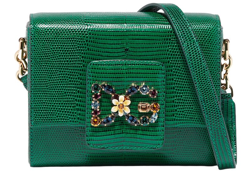 Dolce & Gabbana Accessories Dolce & Gabbana Mini Iguana Millennials Shoulder Bag Green