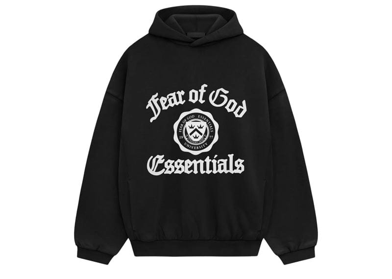 Fear of God streetwear Fear of God Essentials Heavy Fleece Vintage Shrunken Hoodie Black