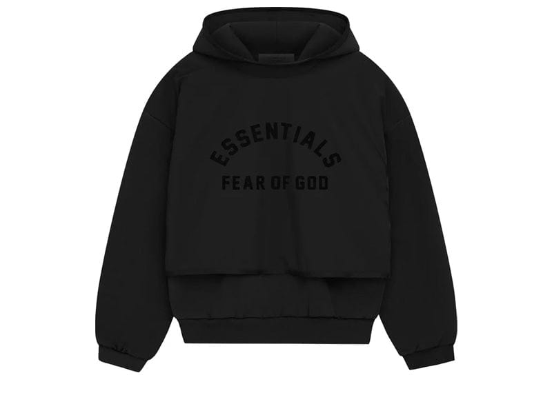 Fear Of God Streetwear Fear Of God Essentials Nylon Fleece Hooded Sweater Jet Black/Jet Black (SP24)