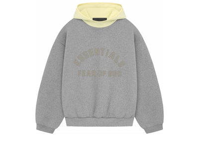 Fear of God streetwear Fear of God Essentials Nylon Fleece Hoodie Dark Heather Oatmeal/Garden Yellow