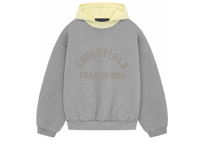 Fear of God streetwear Fear of God Essentials Nylon Fleece Hoodie Dark Heather Oatmeal/Garden Yellow