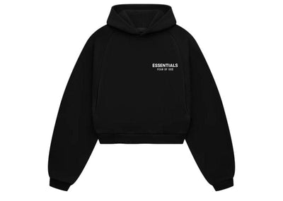 Fear of God Streetwear Fear of God Essentials Women's Fleece Cropped Hoodie Black