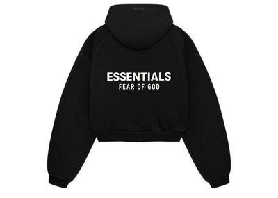 Fear of God Streetwear Fear of God Essentials Women's Fleece Cropped Hoodie Black