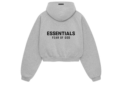 Fear of God streetwear Fear of God Essentials Women's Fleece Cropped Hoodie Light Heather Gray