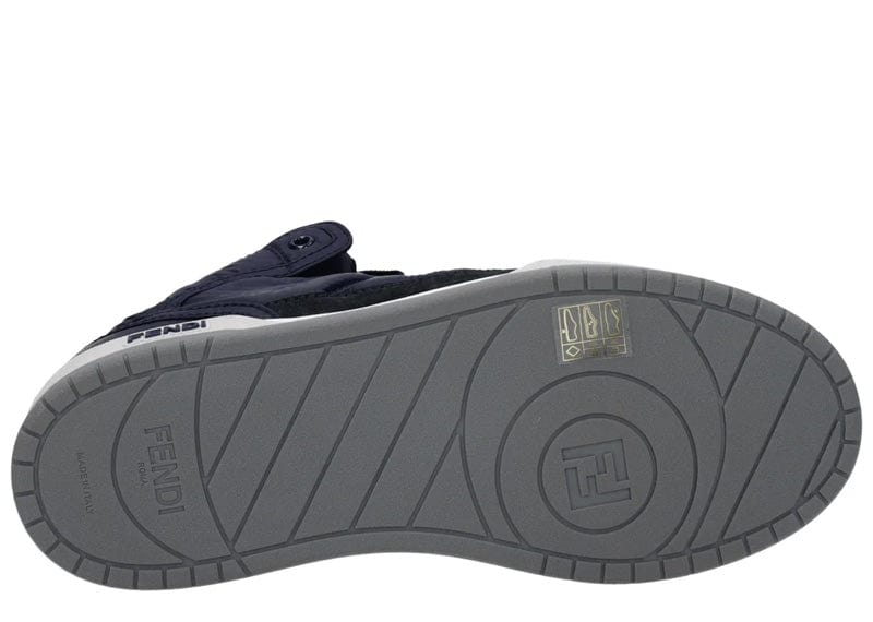 Fendi Ff Logo-embossed High-top Sneakers Blue – Court Order