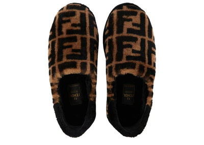 Fendi Sneakers Fendi Shearling Slipper 'FF Logo - Brown'