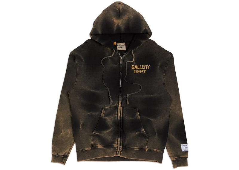 Gallery Dept. streetwear Gallery Dept. Zip Up Hoodie Sun Faded Black