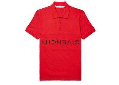 Givenchy Streetwear Givenchy Reverse Logo Slim Fit Polo Red