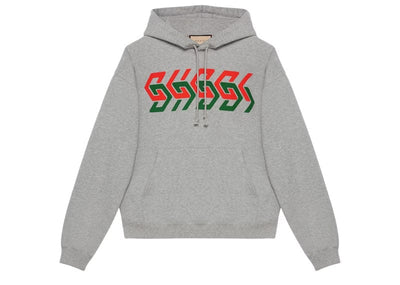 Gucci streetwear Gucci Chain Print Hooded Sweatshirt Grey/Red/Green