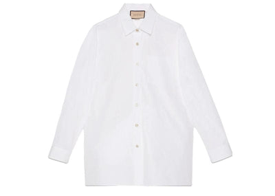 Gucci streetwear Gucci Cotton Shirt with Gucci Embroidery White