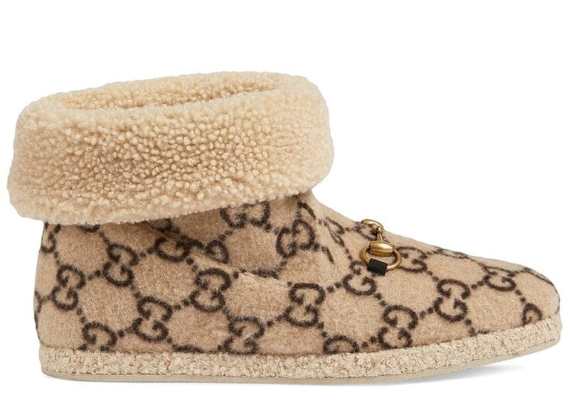 Gucci Sneakers GUCCI Covered Wool GG Monogram Fria Horsebit Ankle Boots