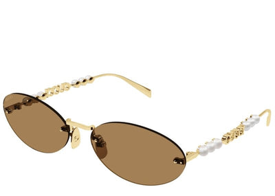 Gucci Accessories Gucci Fashion Show 62mm Oval Pearl Detail Statement Sunglasses