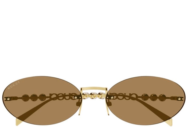 Gucci Accessories Gucci Fashion Show 62mm Oval Pearl Detail Statement Sunglasses