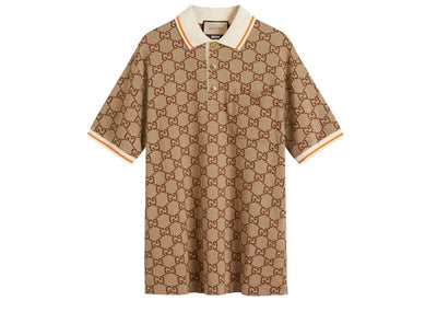 Gucci Streetwear Gucci GG Cotton Piquet Polo Beige