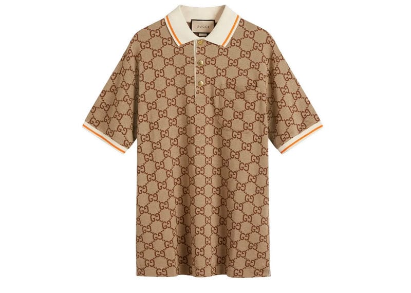 Gucci Streetwear Gucci GG Cotton Piquet Polo Beige