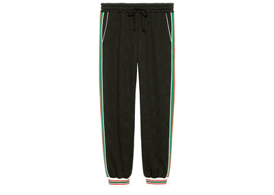 Gucci Streetwear Gucci GG Jacquard Jersey Jogging Pants Black
