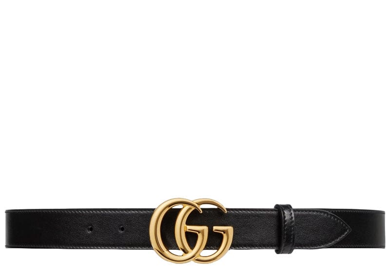 Gucci Accessories Gucci GG Marmont Belt Shiny Buckle Black 120/48