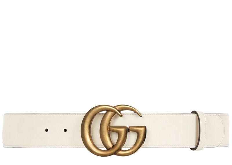 Gucci Accessories Gucci GG Marmont Buckle Leather Belt White