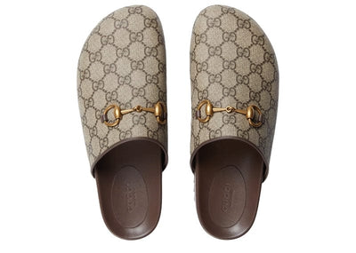 Gucci Sneakers Gucci GG Supreme Horsebit Mules Beige
