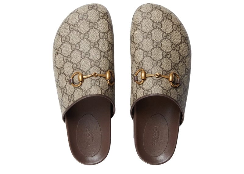 Gucci Sneakers Gucci GG Supreme Horsebit Mules Beige