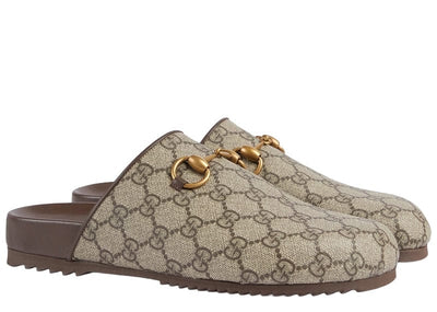 Gucci Sneakers Gucci GG Supreme Horsebit Mules Beige