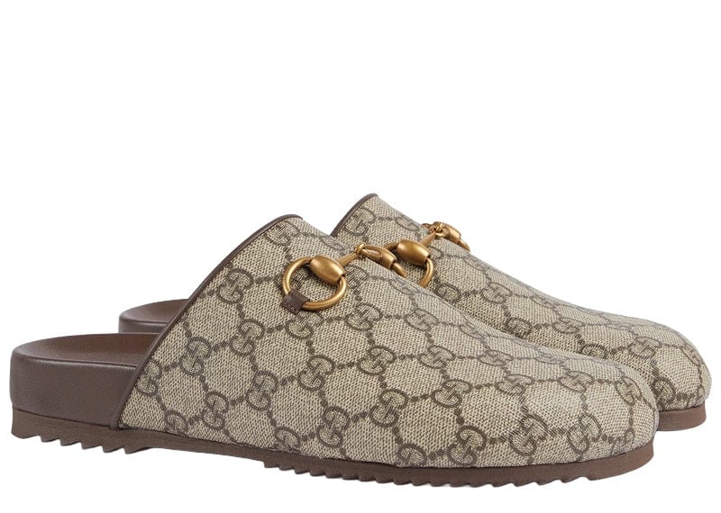 Gucci Sneakers Gucci GG Supreme Horsebit Mules Beige