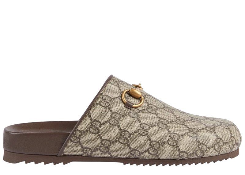 Gucci Sneakers Gucci GG Supreme Horsebit Mules Beige