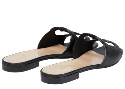 Gucci Sneakers Gucci Interlocking G Cutout Leather Sandal Black