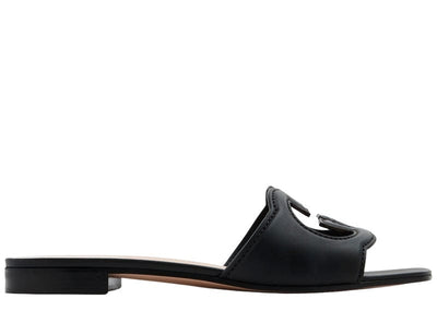 Gucci Sneakers Gucci Interlocking G Cutout Leather Sandal Black