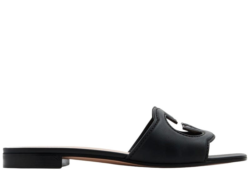 Gucci Sneakers Gucci Interlocking G Cutout Leather Sandal Black