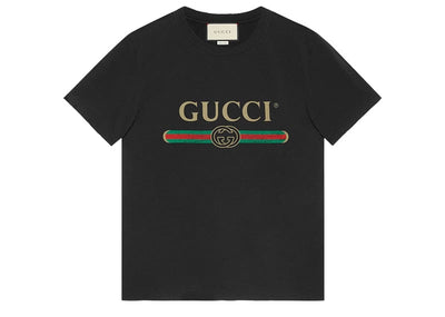 Gucci streetwear Gucci Logo Washed Print T-shirt Black