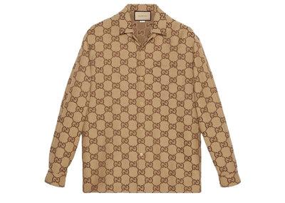 Gucci Streetwear Gucci Maxi GG Canvas Overshirt Beige