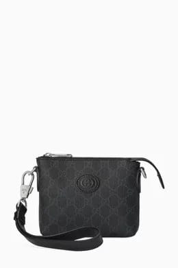 Gucci Accessories Gucci Messenger Bag Black Interlocking G
